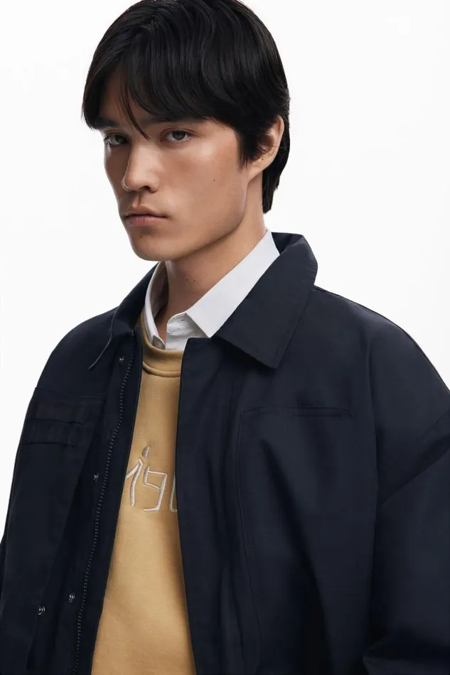 Coats And Jackets Men Desigual Windbreaker With A Hood Black