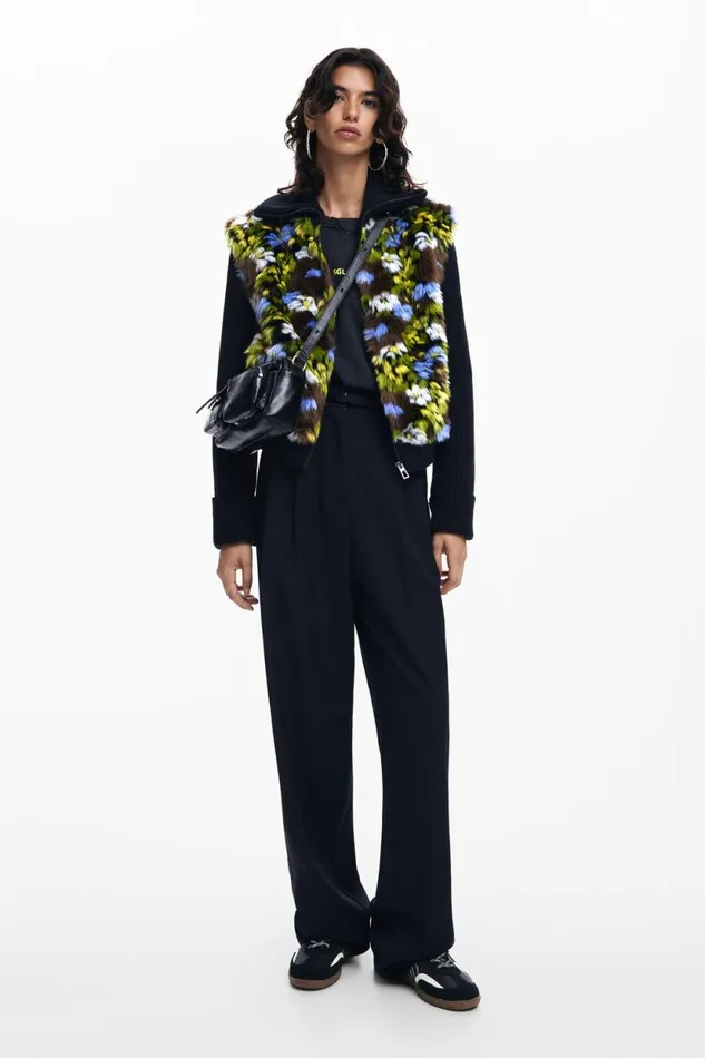 Coats And Jackets Women Desigual Combined Floral Jacket Black