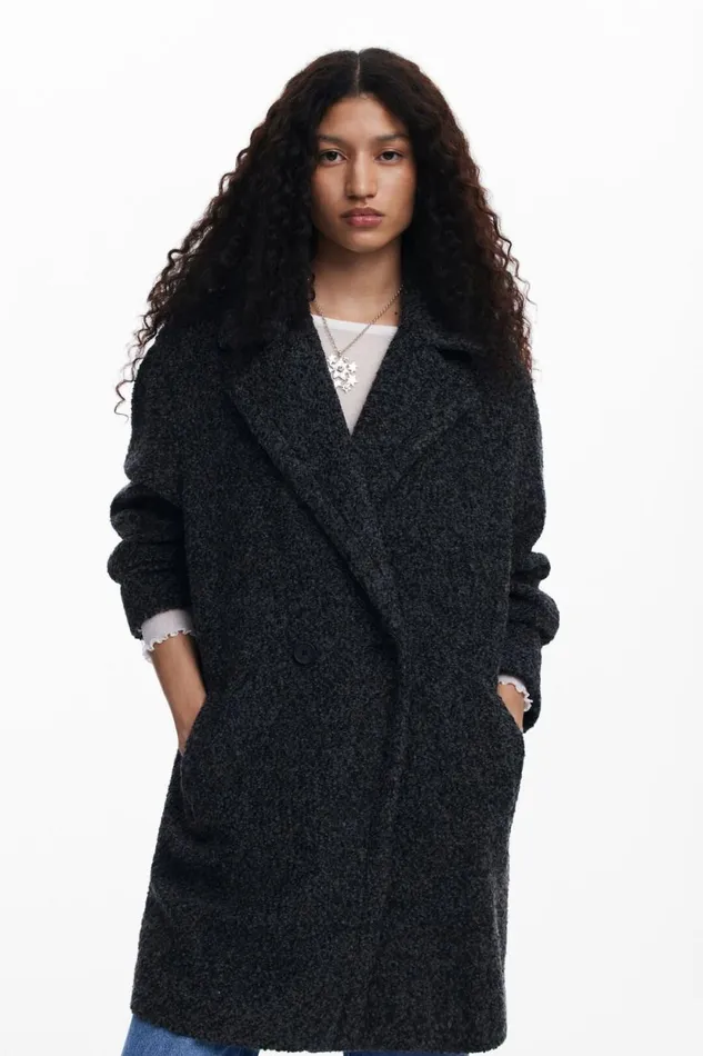 Coats And Jackets Women Desigual Long Coat Black