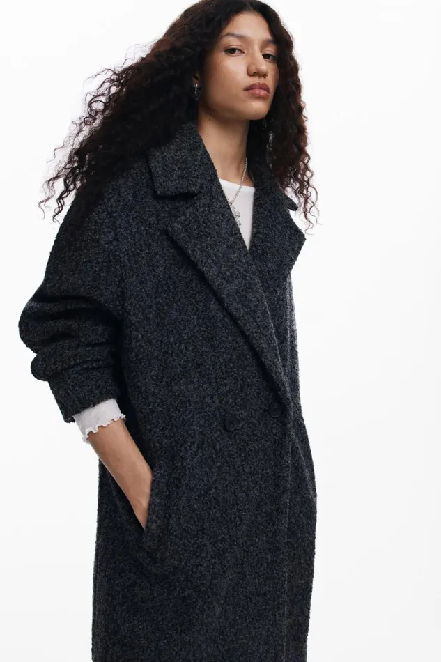 Coats And Jackets Women Desigual Long Coat Black