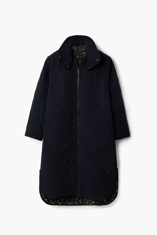 Coats And Jackets Women Desigual Long Padded Coat Black