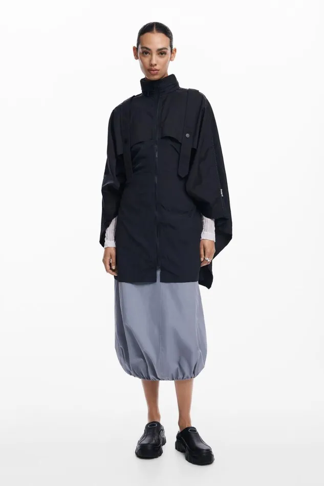 Coats And Jackets Women Desigual Poncho Pocket Black