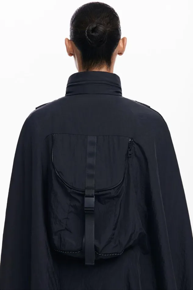 Coats And Jackets Women Desigual Poncho Pocket Black