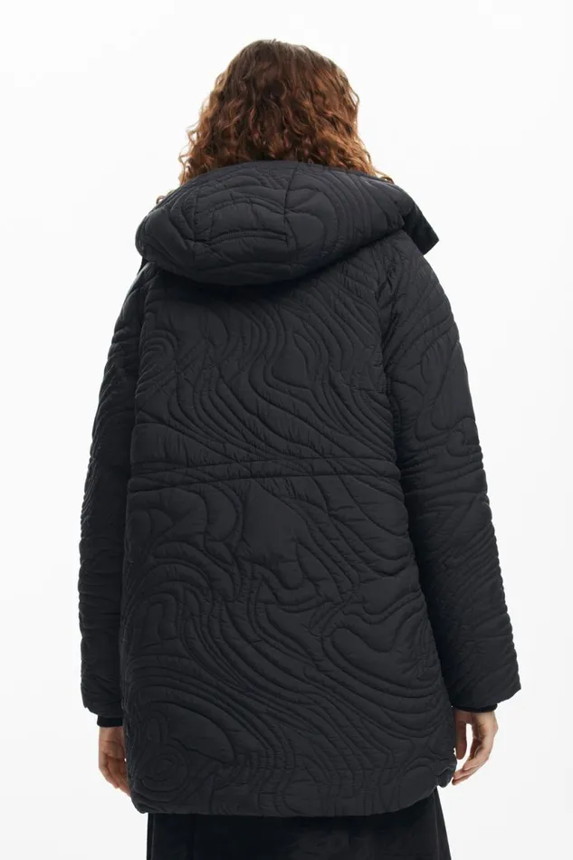 Coats And Jackets Women Desigual Textured Padded Coat Black