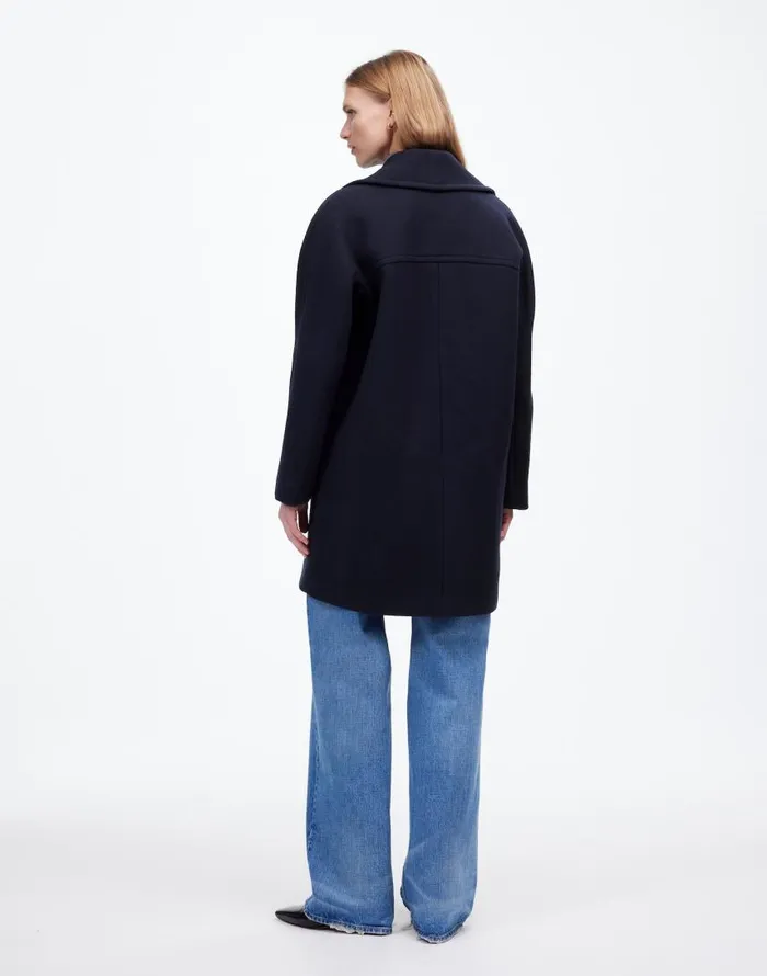Coats Jackets Women Madewell OversizedCollar Peacoat In Insuluxe Fabric Deep Navy As Standard
