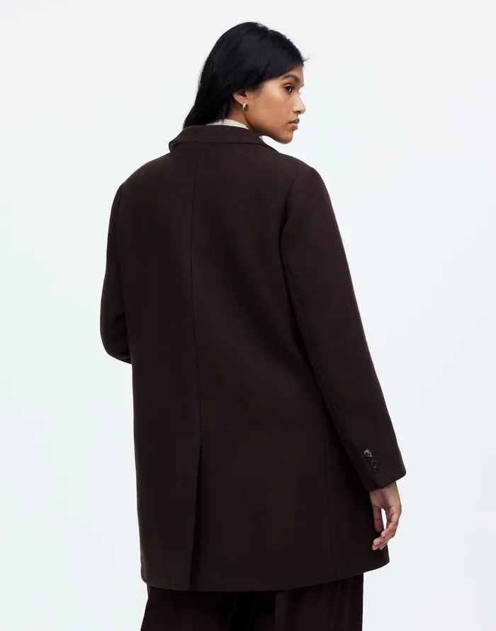 Coats Jackets Women Madewell Plus Blazer Coat In Insuluxe Fabric Hthr Cold Brew
