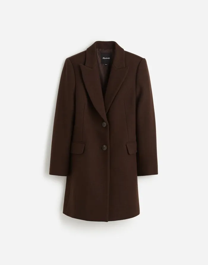 Coats Jackets Women Madewell Plus Blazer Coat In Insuluxe Fabric Hthr Cold Brew