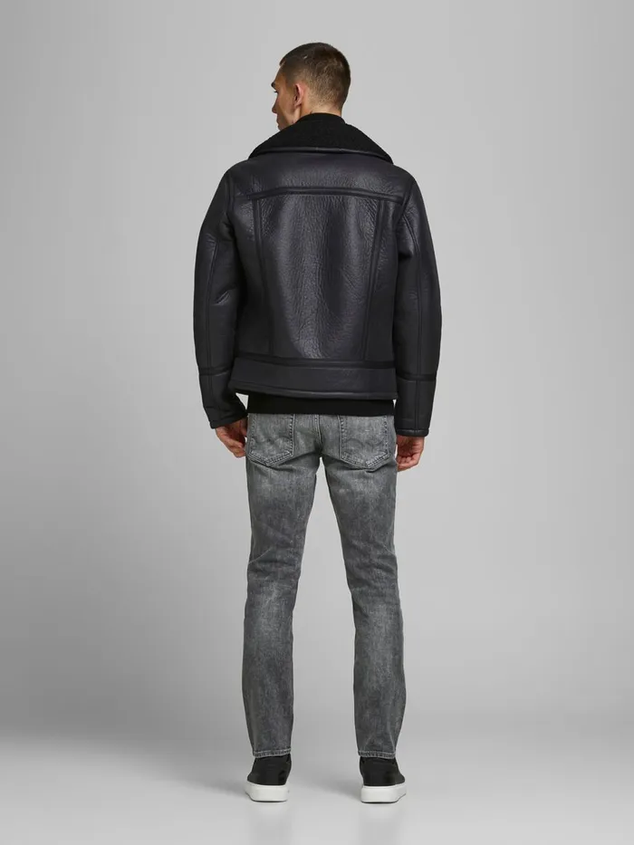 Comfort Jeans JACK and JONES Mens MIKE ORIGINAL AM 248 COMFORT FIT JEANS Grey Black Denim