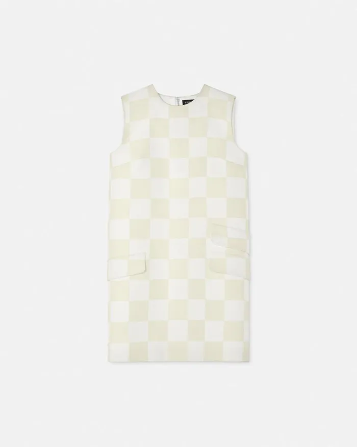 Contrasto Duchesse Shift Mini Dress Beige Women Versace Dresses