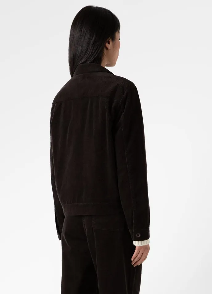 Corduroy Boxy Jacket Coffee Women SUNSPEL Jackets and Coats