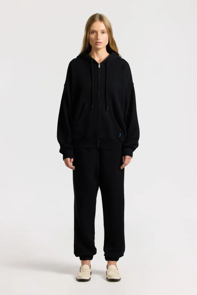 COTTON CITIZEN Boston Zip Hoodie Jet Black Men Sweatshirts COTTON CITIZEN Boston Zip Hoodie Jet Black Men Sweatshirts