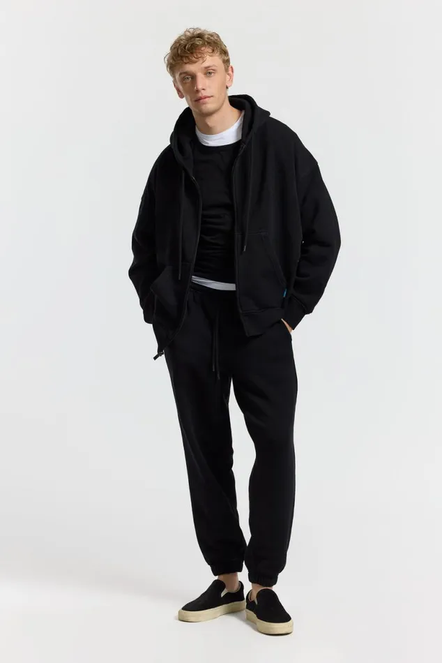 COTTON CITIZEN Boston Zip Hoodie Jet Black Men Sweatshirts COTTON CITIZEN Boston Zip Hoodie Jet Black Men Sweatshirts