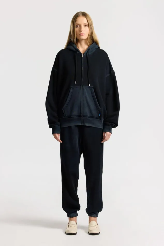 COTTON CITIZEN Boston Zip Hoodie Vintage Black Women Sweatshirts COTTON CITIZEN Boston Zip Hoodie Vintage Black Women Sweatshirts