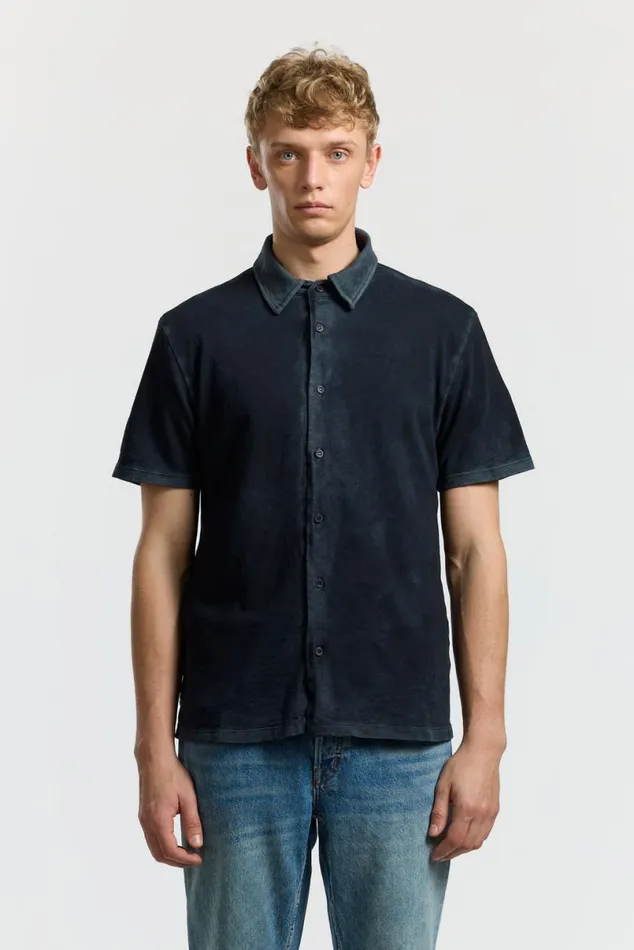COTTON CITIZEN Presley Short Sleeve Buttondown Vintage Black Men Shirts