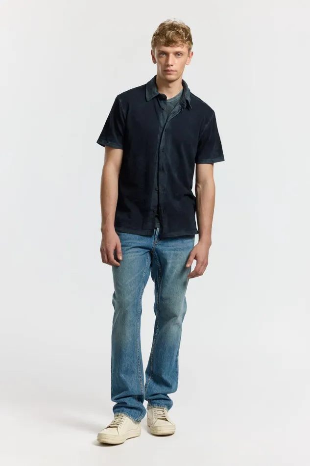 COTTON CITIZEN Presley Short Sleeve Buttondown Vintage Black Men Shirts COTTON CITIZEN Presley Short Sleeve Buttondown Vintage Black Men Shirts