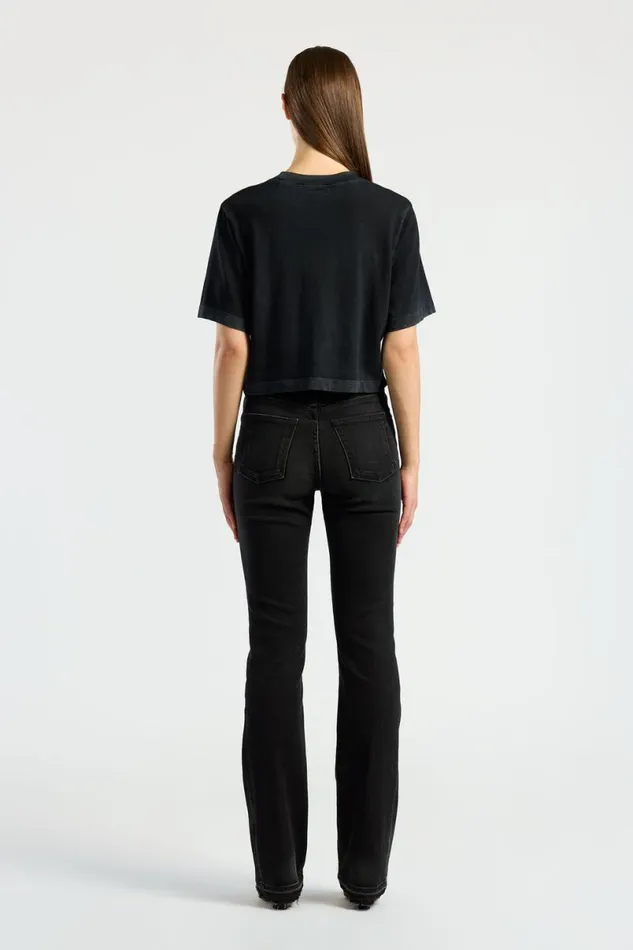 COTTON CITIZEN Tokyo Crop Tee Vintage Black Women Tees COTTON CITIZEN Tokyo Crop Tee Vintage Black Women Tees