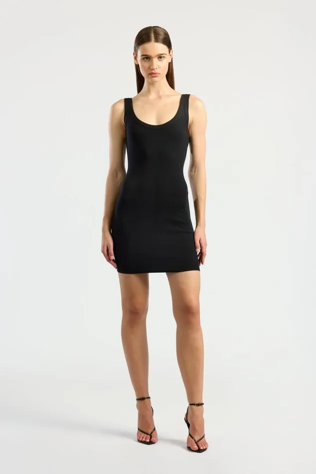 COTTON CITIZEN Verona Mini Dress Jet Black Women Dresses Skirts COTTON CITIZEN Verona Mini Dress Jet Black Women Dresses Skirts