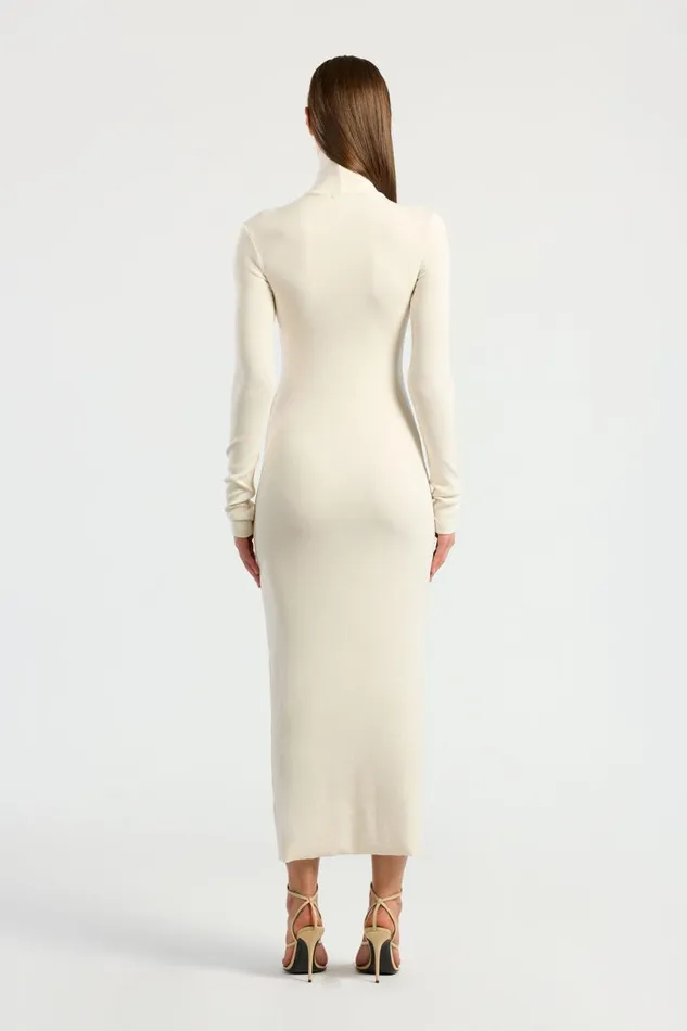 COTTON CITIZEN Verona Turtleneck Maxi Dress Bone Women Dresses Skirts COTTON CITIZEN Verona Turtleneck Maxi Dress Bone Women Dresses Skirts