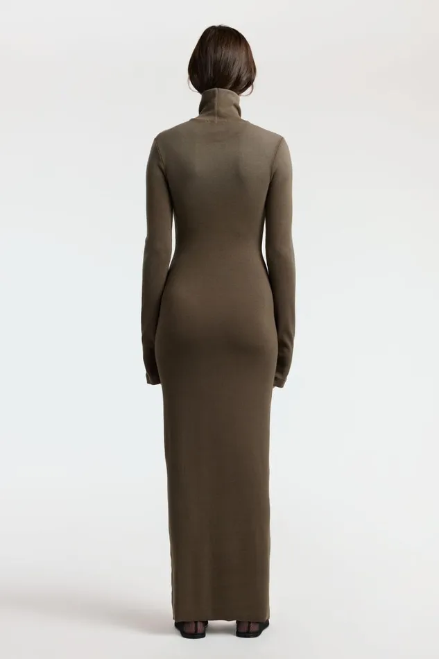 COTTON CITIZEN Verona Turtleneck Maxi Dress Fossil Cast Women Dresses Skirts COTTON CITIZEN Verona Turtleneck Maxi Dress Fossil Cast Women Dresses Skirts