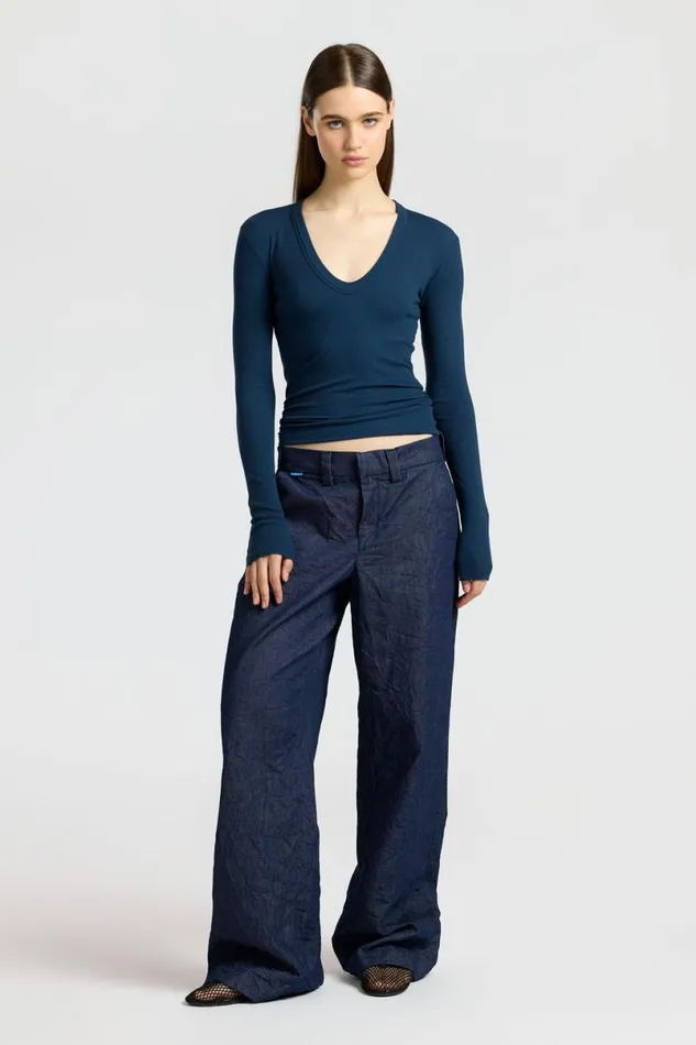 COTTON CITIZEN Verona UNeck Shirt Harbor Women Shirts COTTON CITIZEN Verona UNeck Shirt Harbor Women Shirts