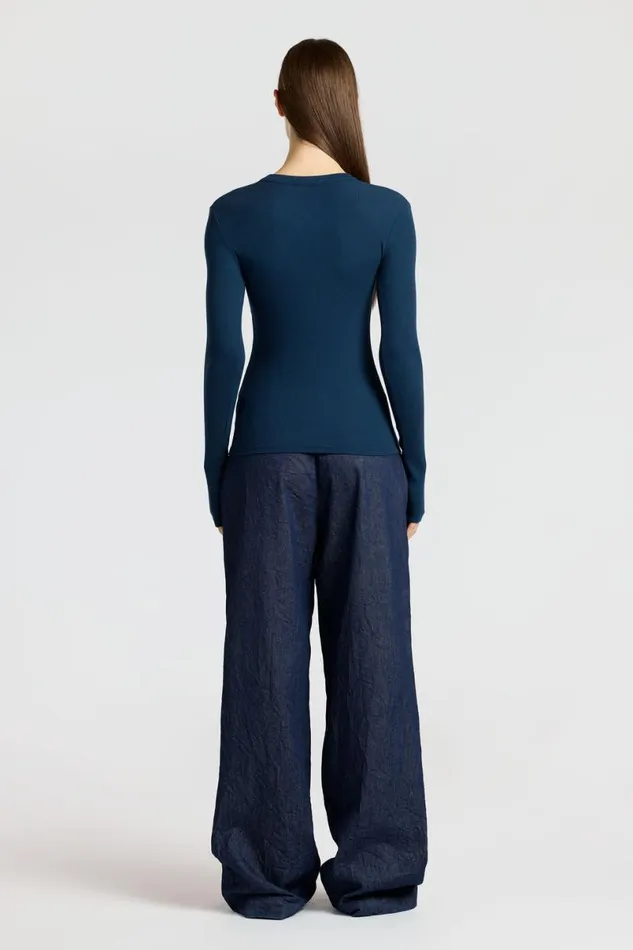 COTTON CITIZEN Verona UNeck Shirt Harbor Women Shirts COTTON CITIZEN Verona UNeck Shirt Harbor Women Shirts