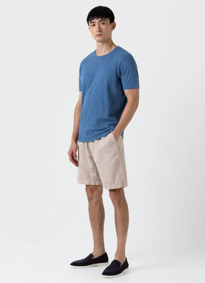 Cotton Linen Drawstring Shorts Light Sand Men SUNSPEL Shorts