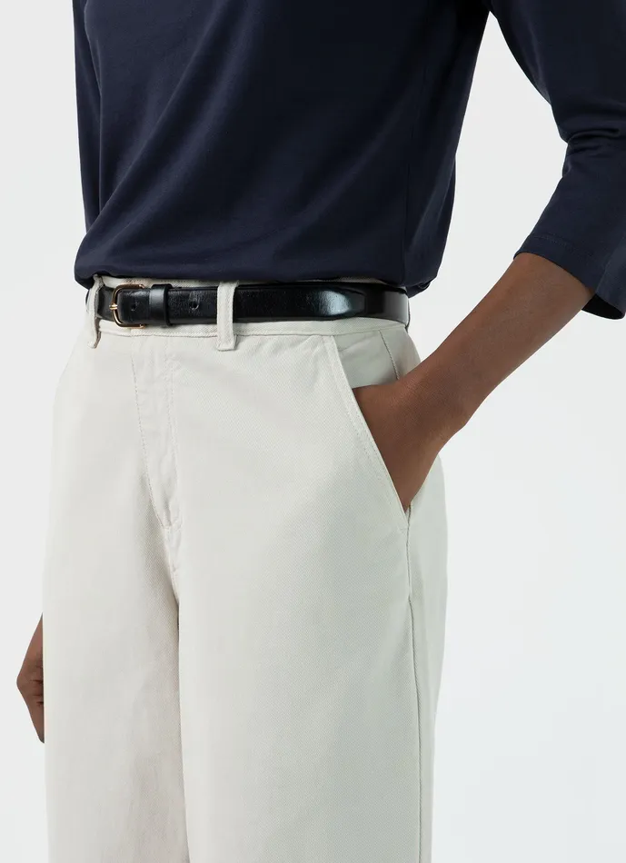 Cotton Tapered Trouser Chalk Pants ussunspel Women Cotton Tapered Trouser Chalk Pants ussunspel Women