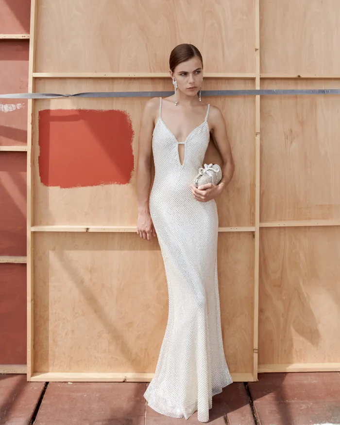 Cream Square Rhinestone Fishnet Maxi Dress Women Self Portrait Dresses Cream Square Rhinestone Fishnet Maxi Dress Women Self Portrait Dresses