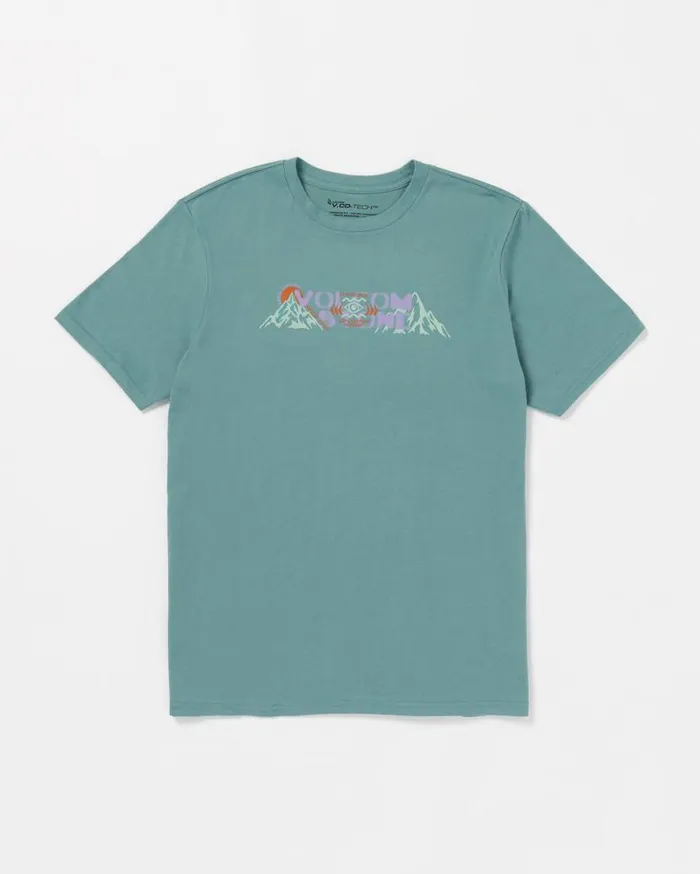 Crevasse Tech Short Sleeve Tee 8211 Service Blue Mens Volcom Tops and Tees