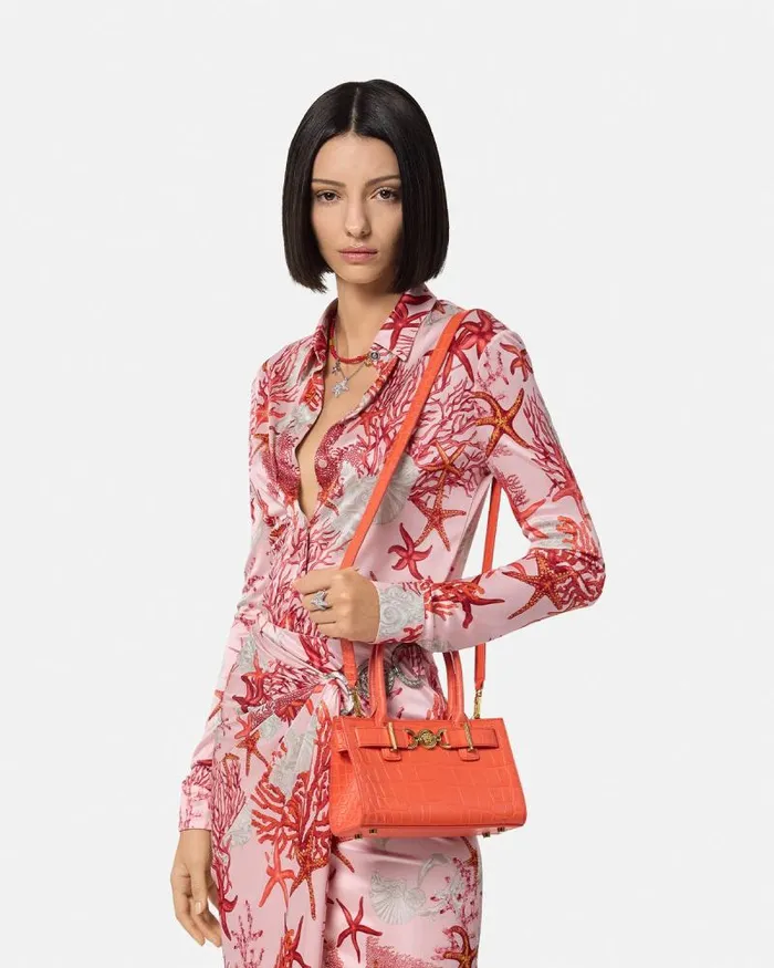 CrocEffect Medusa 03995 Small Tote Bag Coral Women Versace Totes