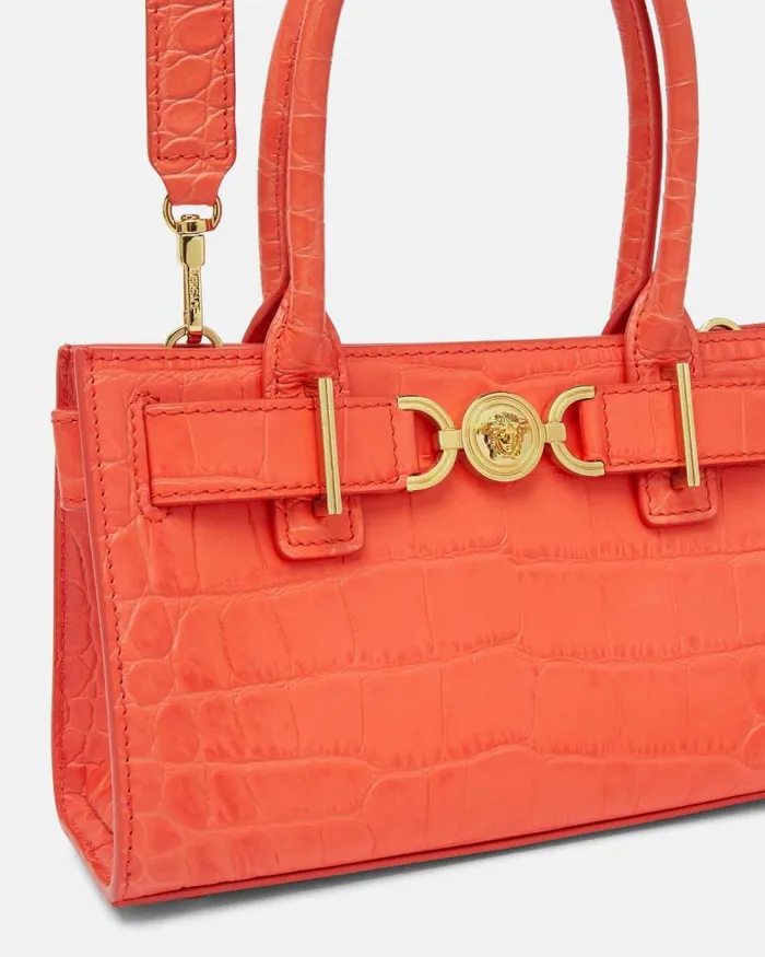 CrocEffect Medusa 03995 Small Tote Bag Coral Women Versace Totes