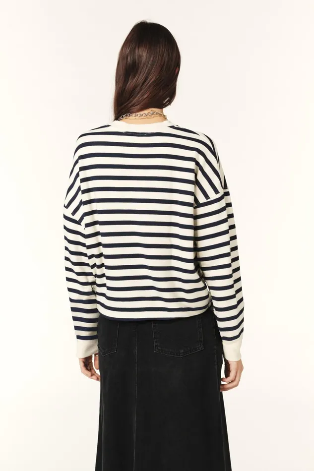 Cropped Sweatshirt Benjamin Blue Women Baandsh Sweaters and Cardigans