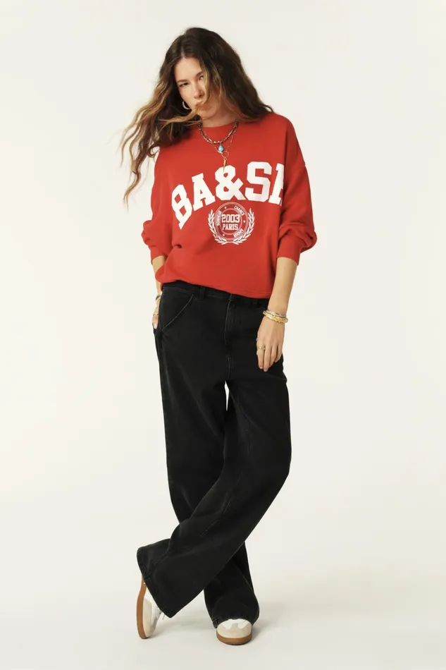 Cropped Sweatshirt Benjamin Blue Women Baandsh Sweaters and Cardigans