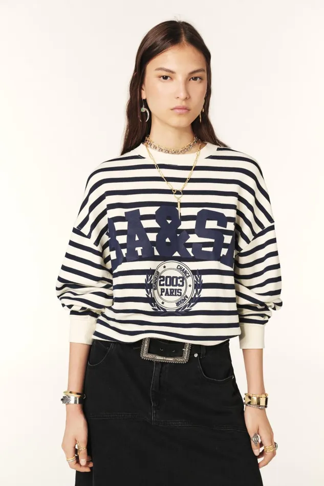 Cropped Sweatshirt Benjamin Blue Women Baandsh Sweaters and Cardigans