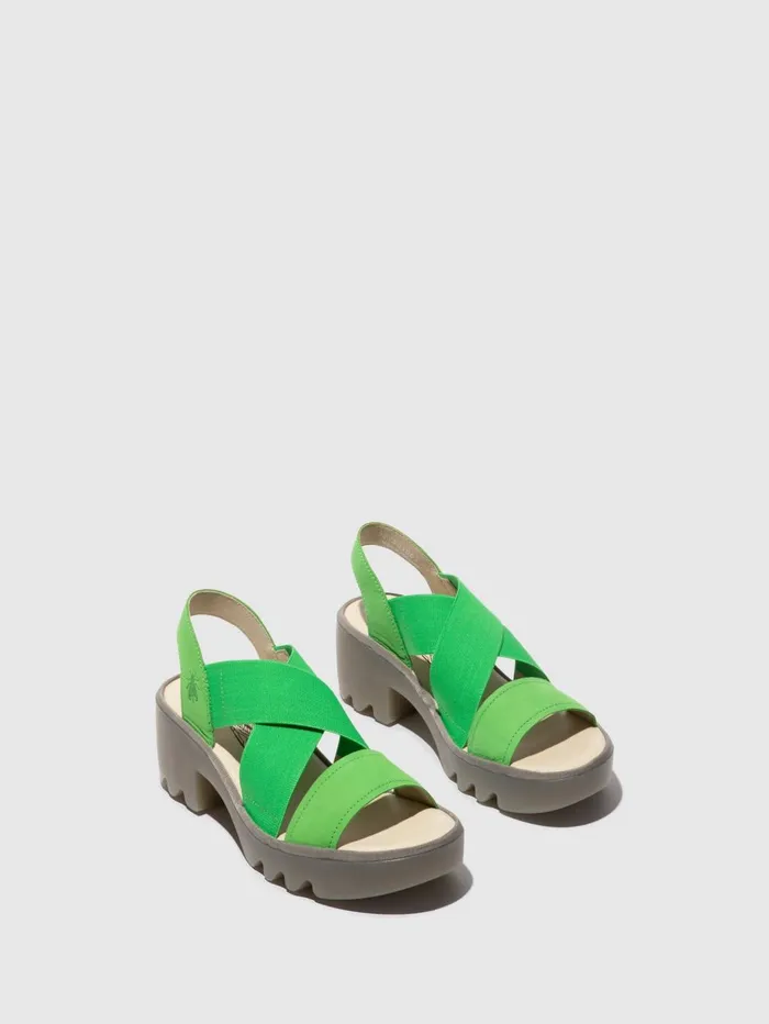 Crossover Sandals TAJI502FLY GREEN Women Fly London Sandals