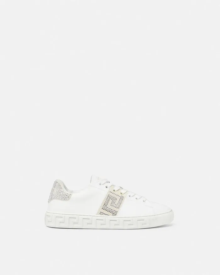Crystal Greca Sneakers White Women Versace Sneakers