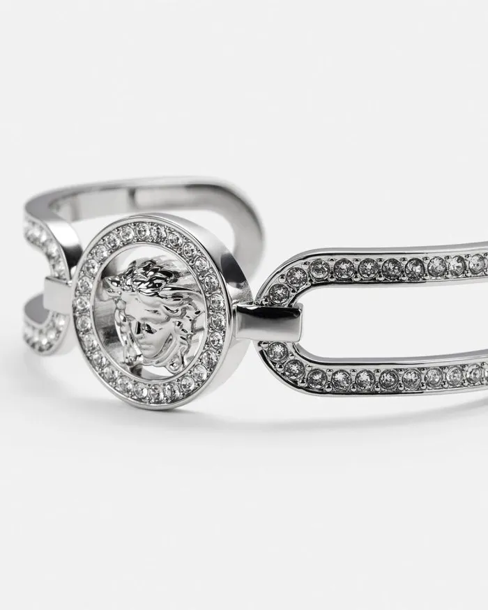 Crystal Medusa 03995 Cuff Bracelet Silver Women Versace Bracelets