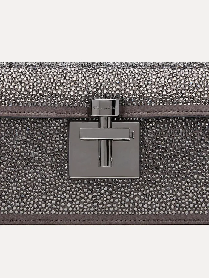 Crystal Pav Alibi Clutch Smoke Gunmetal Women Oscar De La Renta Handbags Crystal Pav Alibi Clutch Smoke Gunmetal Women Oscar De La Renta Handbags