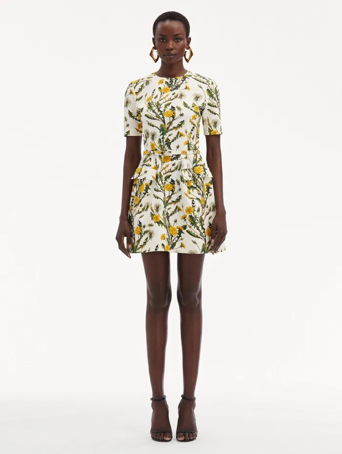 Dandelion Cotton Cloqu Dress Yellow Ivory Women Oscar De La Renta Dresses Dandelion Cotton Cloqu Dress Yellow Ivory Women Oscar De La Renta Dresses