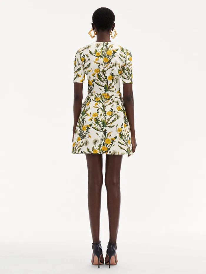 Dandelion Cotton Cloqu Dress Yellow Ivory Women Oscar De La Renta Dresses Dandelion Cotton Cloqu Dress Yellow Ivory Women Oscar De La Renta Dresses