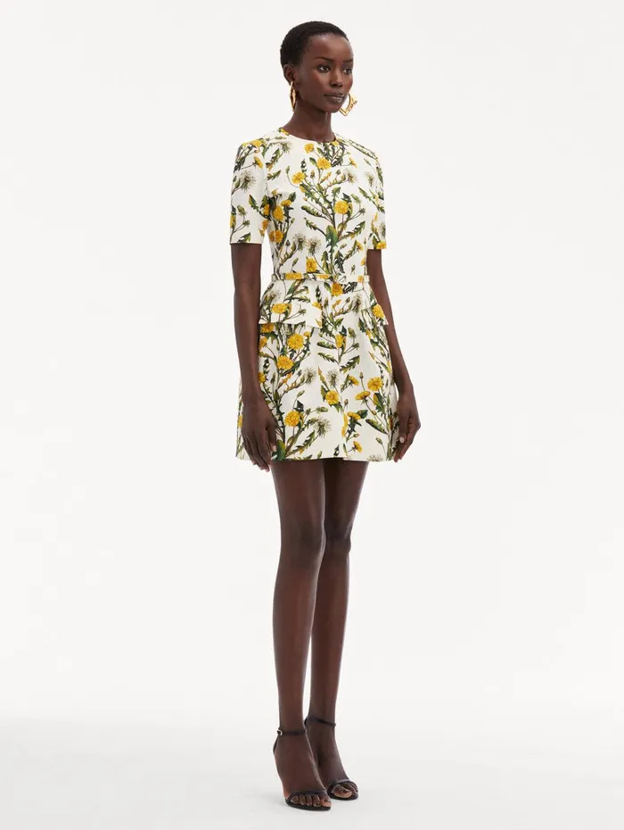 Dandelion Cotton Cloqu Dress Yellow Ivory Women Oscar De La Renta Dresses Dandelion Cotton Cloqu Dress Yellow Ivory Women Oscar De La Renta Dresses