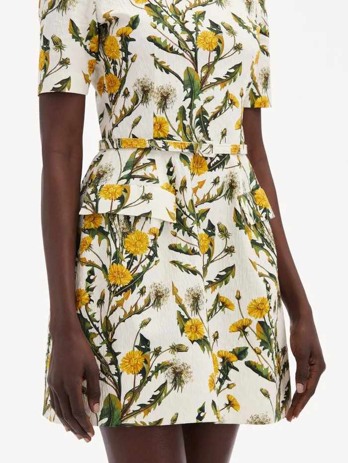 Dandelion Cotton Cloqu Dress Yellow Ivory Women Oscar De La Renta Dresses Dandelion Cotton Cloqu Dress Yellow Ivory Women Oscar De La Renta Dresses