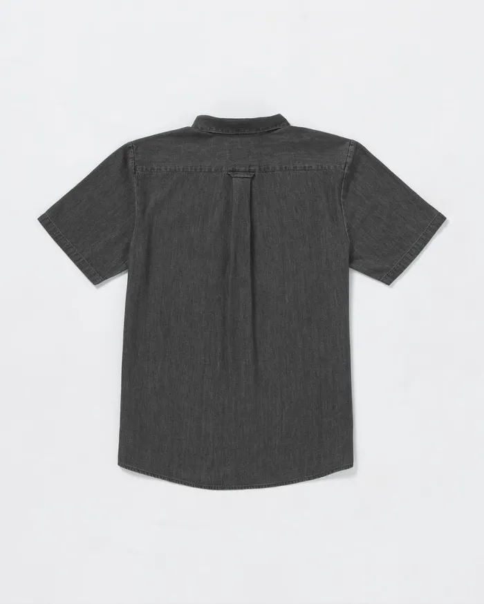 Date Knight Short Sleeve Shirt 8211 Stealth Mens Volcom Shirts and Flannels