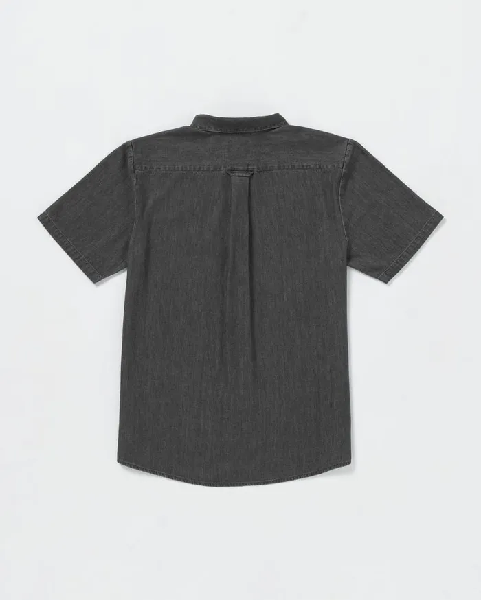 Date Knight Short Sleeve Shirt 8211 Stealth Mens Volcom Shirts and Flannels