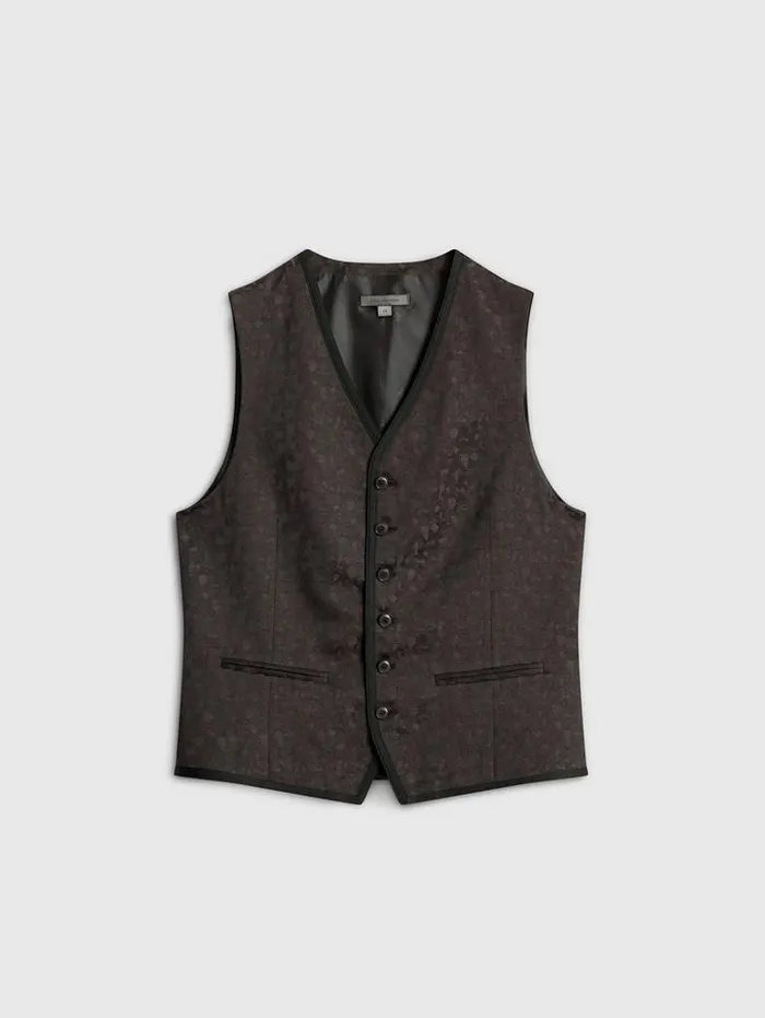 DAVIE VEST Charcoal Grey Men John Varvatos Suit Jackets