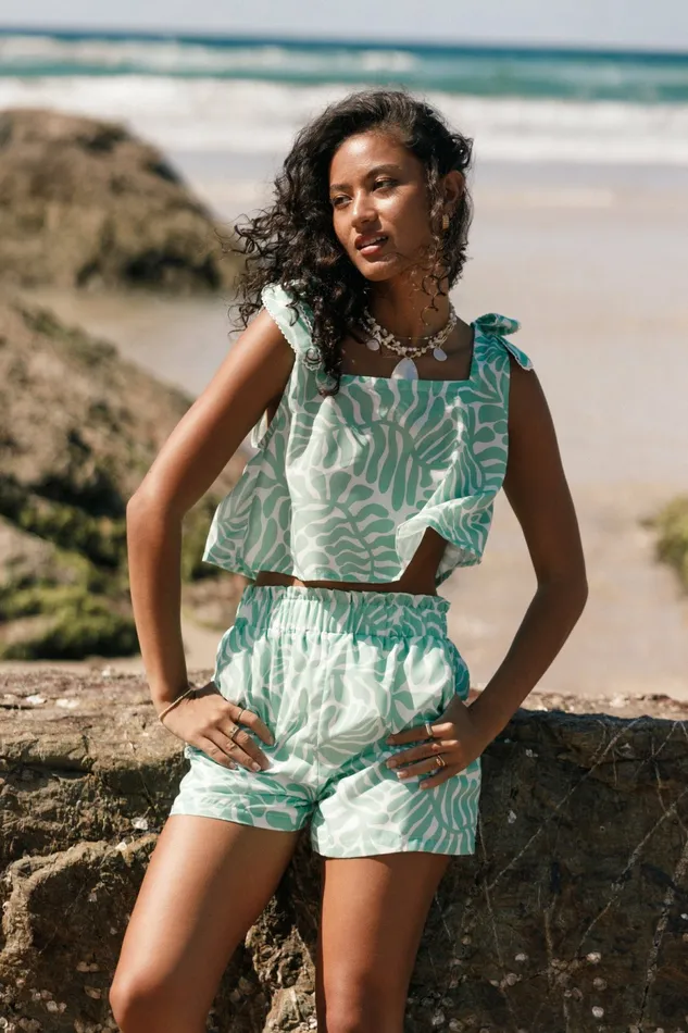 Dayla Short Set Green Women Matching Sets Petal and Pup
