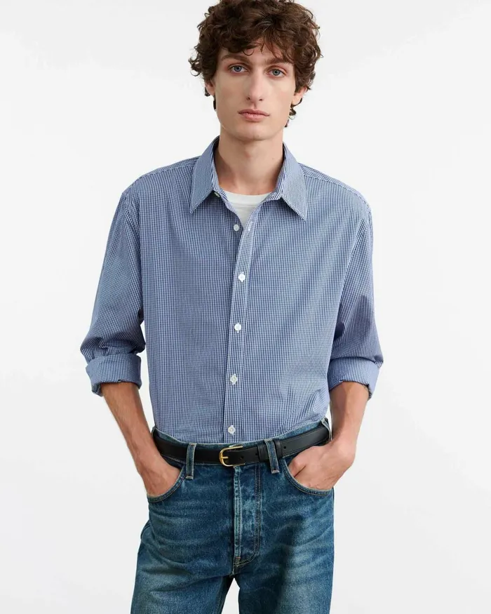 DECLAN SHIRT Navy Vichy Check Men Nili Lotan Shirts