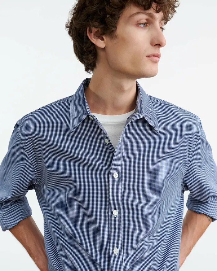 DECLAN SHIRT Navy Vichy Check Men Nili Lotan Shirts