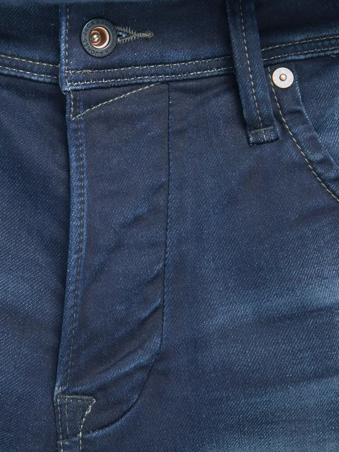 Denim Shorts JACK and JONES Mens DASH LONG 34 INDIGO KNIT DENIM SHORTS Blue Blue Denim On Sale