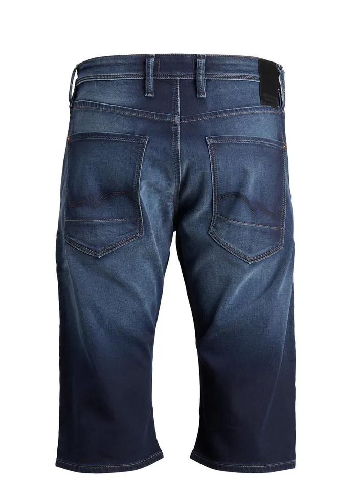 Denim Shorts JACK and JONES Mens DASH LONG 34 INDIGO KNIT DENIM SHORTS Blue Blue Denim On Sale